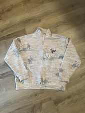 Vintage Reebok 90s Fleece 1/4 Zip Jacke Teddy...