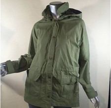 Vintage Woolrich Jacket Womens Medium Green Rain Plaid Flannel Wool Lined Hooded