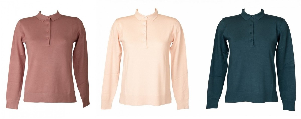 Polo de mujer RAGNO manga larga con cuello y botones regular fit fin.12 cuatro e