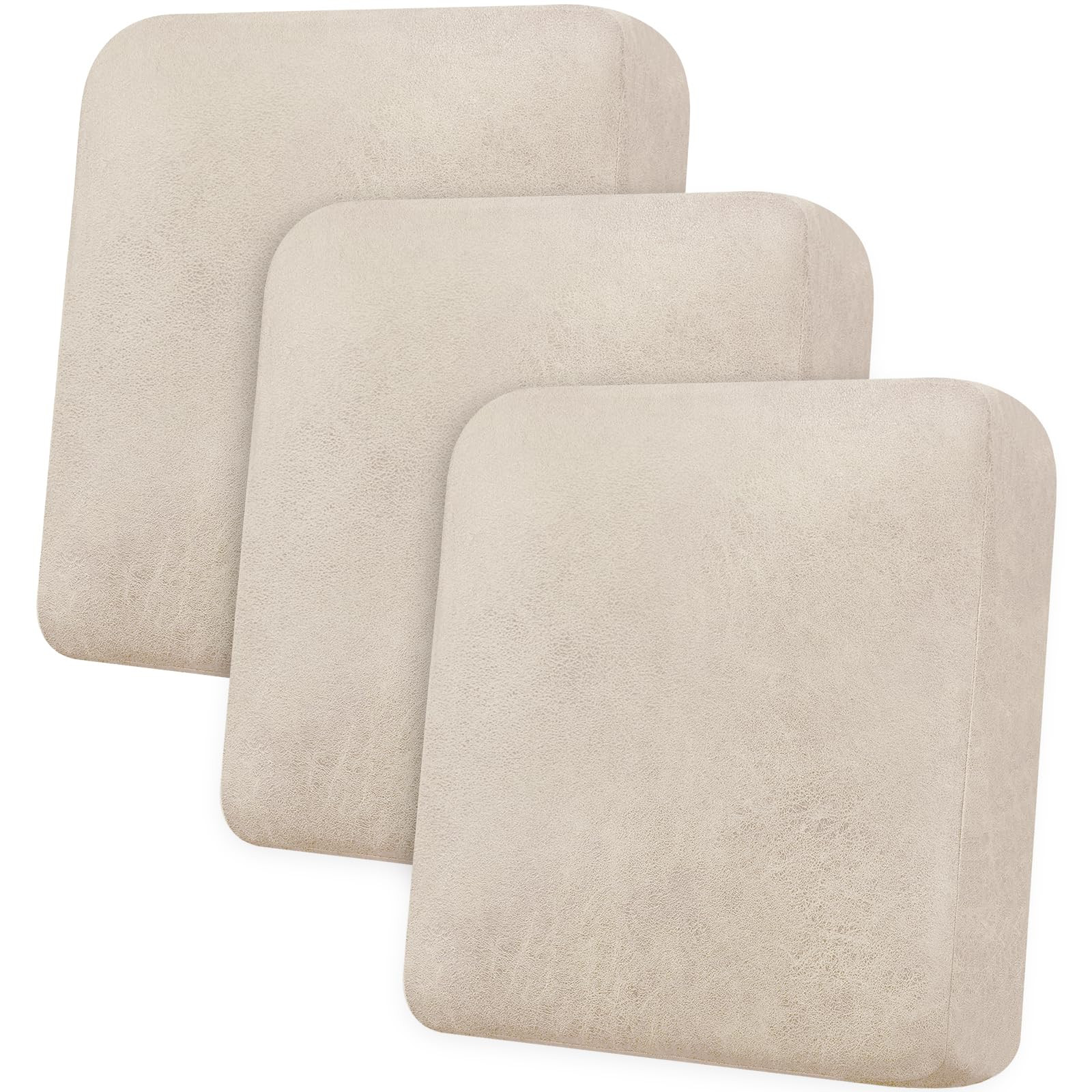 Leather-Look Sofa Cover for 3-Cushion Couch with Individual Covers