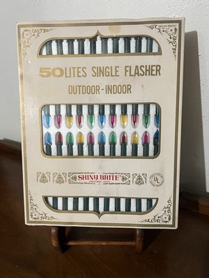 VTG Shiny Brite 50 Light Single Flasher Christmas Nos Untested Nice Box Rare