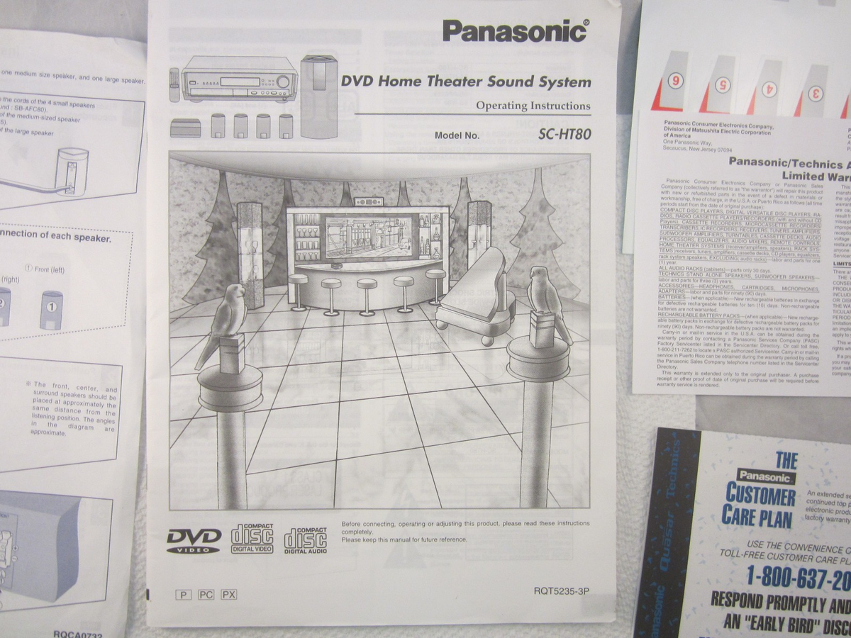 Panasonic SC-HT80 5 Channel Home Theater System for sale online | eBay