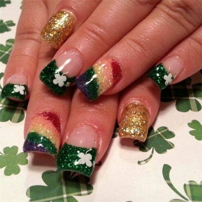 Acrylic False Nail,Artificial Nail Glues on Nail Press on Nail Clovers Fake Nail