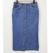 Vtg 90s Jones Sport Denim Maxi Jean Skirt Womens sz 10 Country Cowgirl Western
