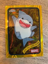 2025 Topps Chrome Marvel #156 Jeff the Land Shark Yellow Lava
