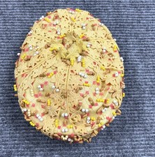 Vintage 1960  s Christian Dior Chapeaux Paris-New York Yellow Flowers Hat beads