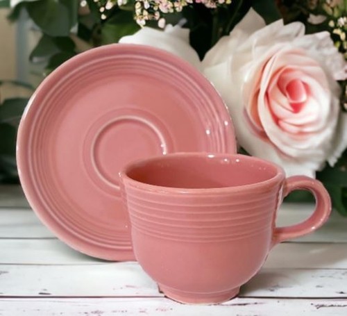 Fiestaware Peony Cup and Saucer Homer Laughlin Coffee Tea Set Fiesta Excellent