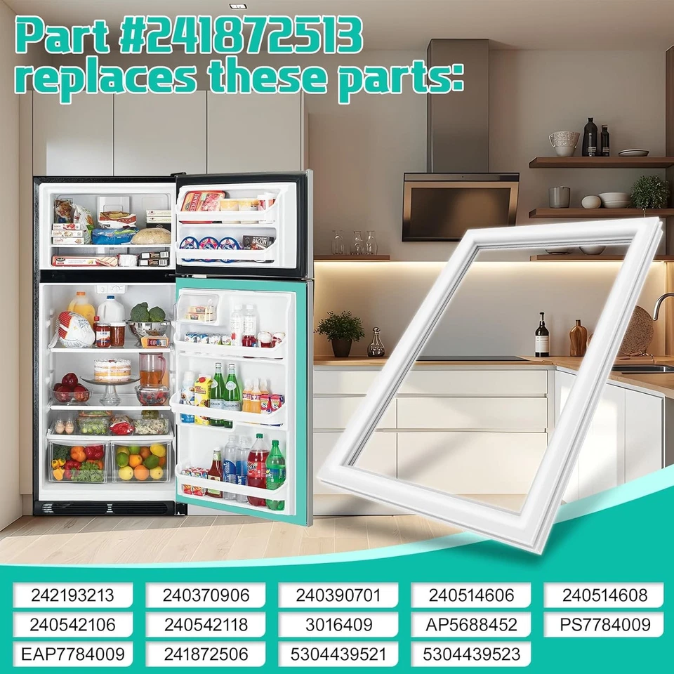 241872513 Refrigerator Door Gasket Fors Fri-gidaire Kenmore 242193213 5304439521 - Image 3 of 4