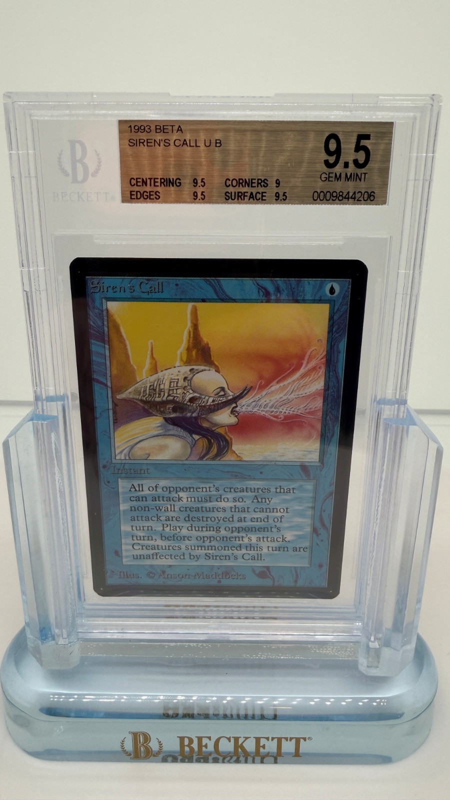 1993 Magic: The Gathering - Limited Edition Beta SIRENS CALL BGS 9.5 - MTG MINT