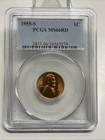 1955 S Lincoln Wheat Cent / Penny 1c PCGS MS66 RD Mint State Red Uncirculated