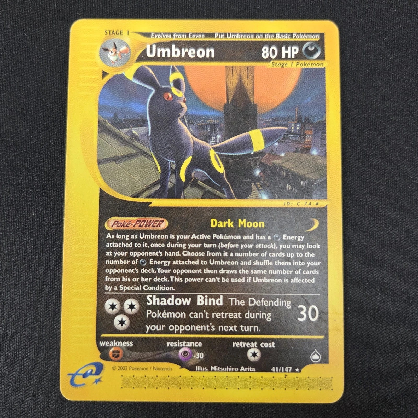 UMBREON 41/147 Aquapolis Non-Holo Rare Pokemon TCG Card E Reader LP