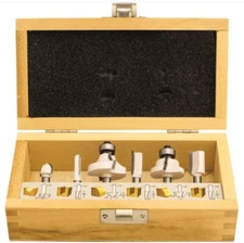MAKITA ROUTER BIT SET – 6pce ¼” SHANK TUNGSTEN CARBIDE BITS IN WOODEN BOX