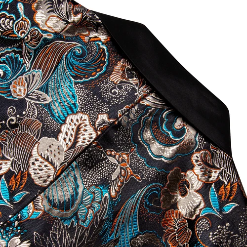 Para Hombres Floral Esmoquin Cena Chaqueta Calce Regular Chal Solapa Paisley Baile de graduación Fiesta Traje - Imagen 62 de 236