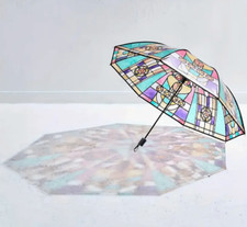Stained Glass Umbrella with Automatic Closure