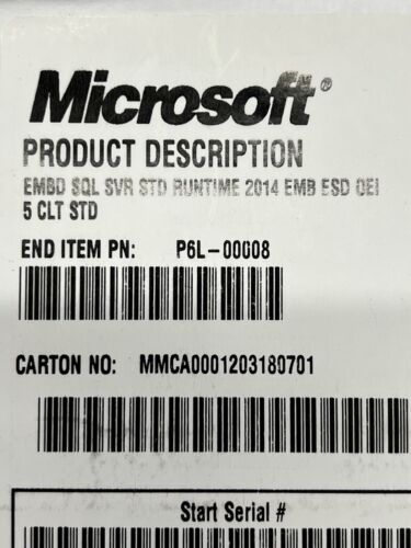 Microsoft SQL Server Standard 2014 EMB 5 CLT Product Key Only - Picture 2 of 2