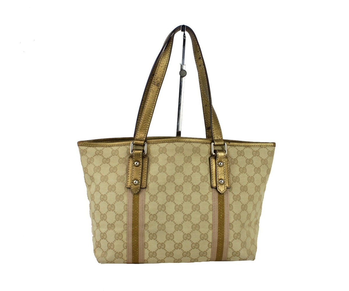Gucci GGパターン トートバッグ ベージュ/イエロー チルドレンズ〕GG プリント トートバッグベージュ＆ダーク