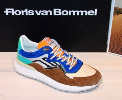 FLORIS VAN BOMMEL Schnürer Leder-Sneaker Halbschuh NOPPI Blue - Neu&OVP !
