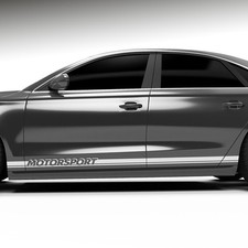 2x Seitenstreifen Auto Aufkleber Dekorstreifen Retro Streifen Wunschtext  #1256