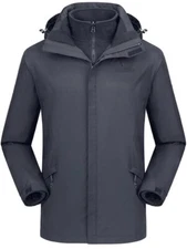 CAMEL CROWN Men’s Mountain Snow Waterproof Ski Jacket Detachable Hood Size S