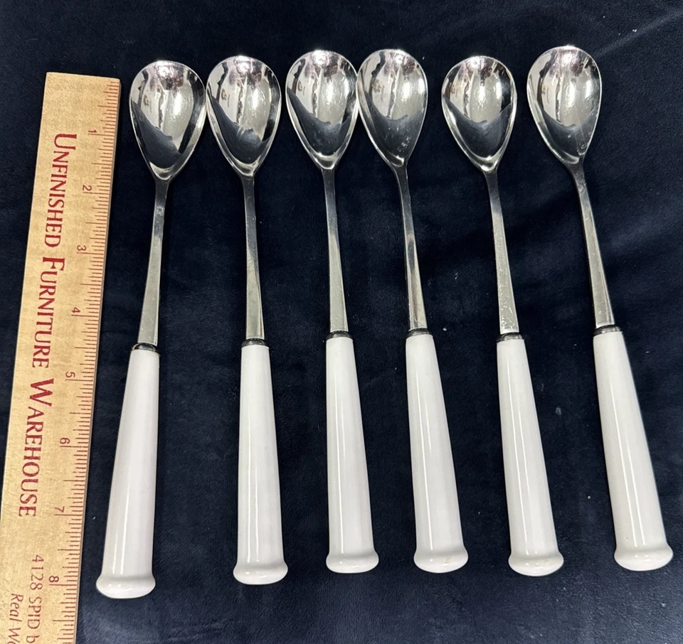 RARE! Vintage NORITAKE Japan White Porcelain Handle 37 Piece 18-8 Silverware Set - Image 2 of 4