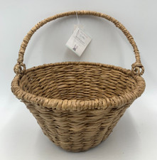 Pottery Barn Kids Natural Seagrass Iron Frame Easter Basket Small 14" #W414