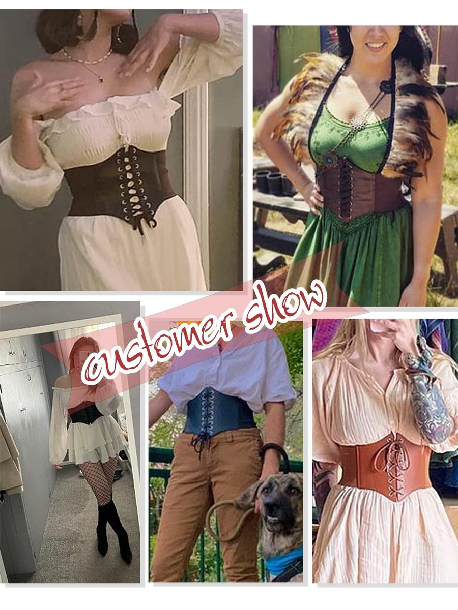 8795 Women\'s Lace-up Corset Waspie Wide Belt Retro Elastic Waist Tied Lace-up Waspie Corset Belt Women Elastic Waist Tied Retro  main image 4