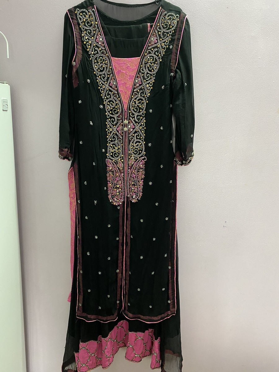 black and pink indian dress Indian Party/wedding Dress
