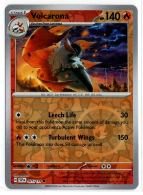 Pokemon Surging Sparks Reverse Holo 025/191 Volcarona | eBay