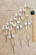 9 Secred solfeggio Weighted tuning fork For Sound Healing  mallet velvet bag