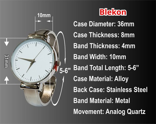 Blekon Collections Womens Elegant Big Dial Silver Stanless Steel Back Cuff Watch - Picture 2 of 10