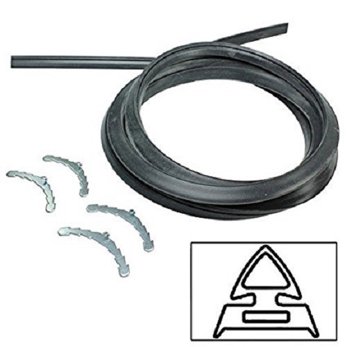 Universal 4 Sided Rubber Oven Cooker Door Seal 196cm & Rounded Corner Clips 087 - Picture 1 of 1