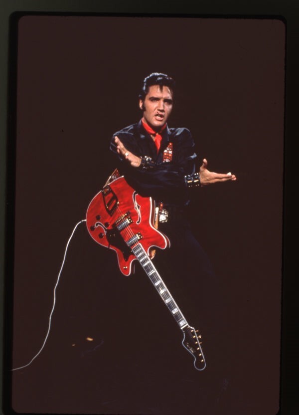 Elvis Presley 1968 Comeback Special red guitar Photo Agency 35mm