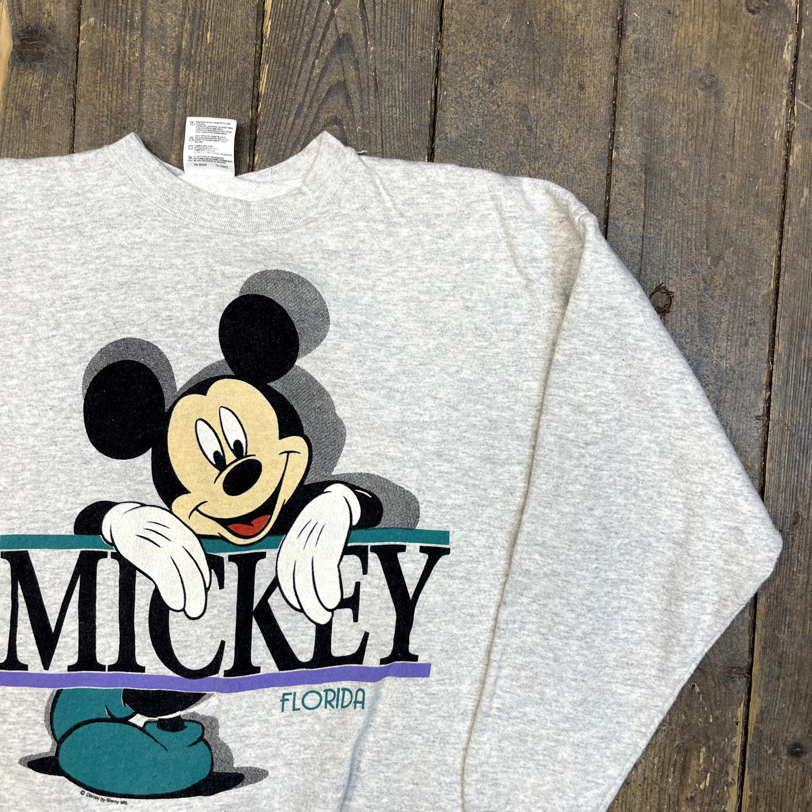 Vintage Mickey Mouse Sweatshirt Y2K Florida Tourist Jumper, Grey, Mens XL image 2