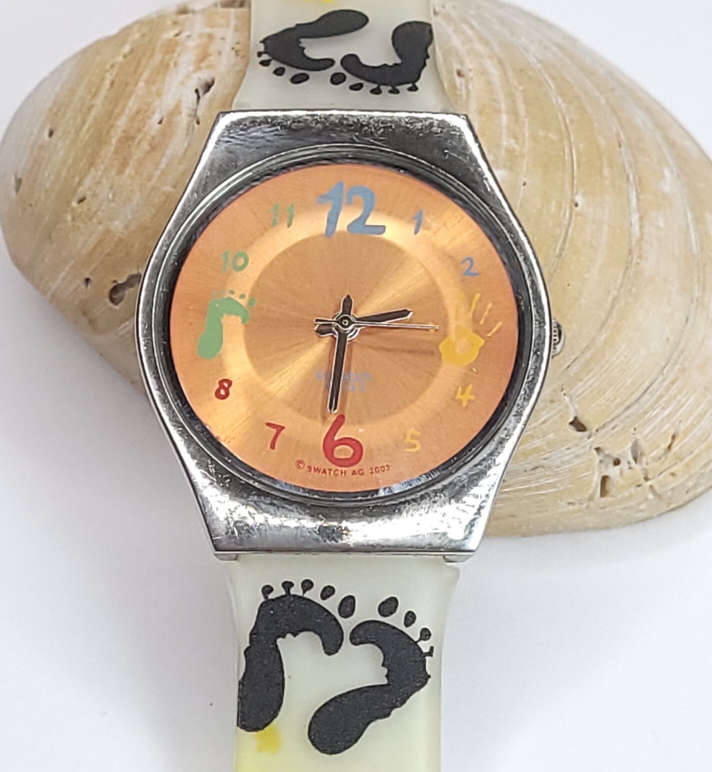 2003 Swatch Watch Feet Footprints New Battery No Box/… - Gem