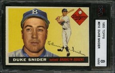 1955 TOPPS #210 DUKE SNIDER KSA 8 SHARP BROOKLYN DODGERS WORLD SERIES CHAMPIONS