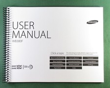 Samsung WB380F Instruction Manual: Full Color 168 Pages  Protective Covers