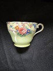 AYNSLEY RARE GREEN CUP SAUCER WITH FLORAL BORDERS ENGLAND BONE CHINA — photo 7