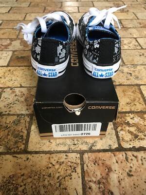 Converse Chuck Taylor All Star Black Italy Blue White Girls Shoes