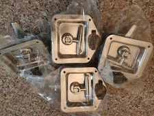 4pcs/Set Stainless Camper RV Trailer Door Latch T-Handle Lock Keys Truck Toolbox