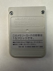 Official Sony PlayStation 1 PS1 Authentic Memory Card Tested PSOne Light Grey