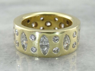 Flush Set Verlobungsring 14K Gelb Vergoldet 2.72Ct Künstlicher Diamant