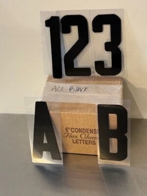 COPY CHANGE All Black 6" Flex Changeable Letters set 4 Portable Signs 250ct.