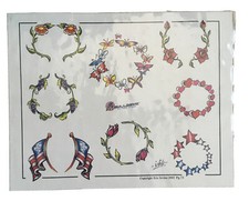 Tattoo Flash Single Sheet Print by Eric Iovino USA Hearts Stars Flowers 11"x14