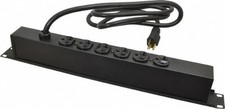 Wiremold 6 Outlets, 120 Volts, 20 Amps, 6' Cord, Power Outlet Strip