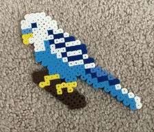 Blue Parakeet 4 Inch Perler Bead