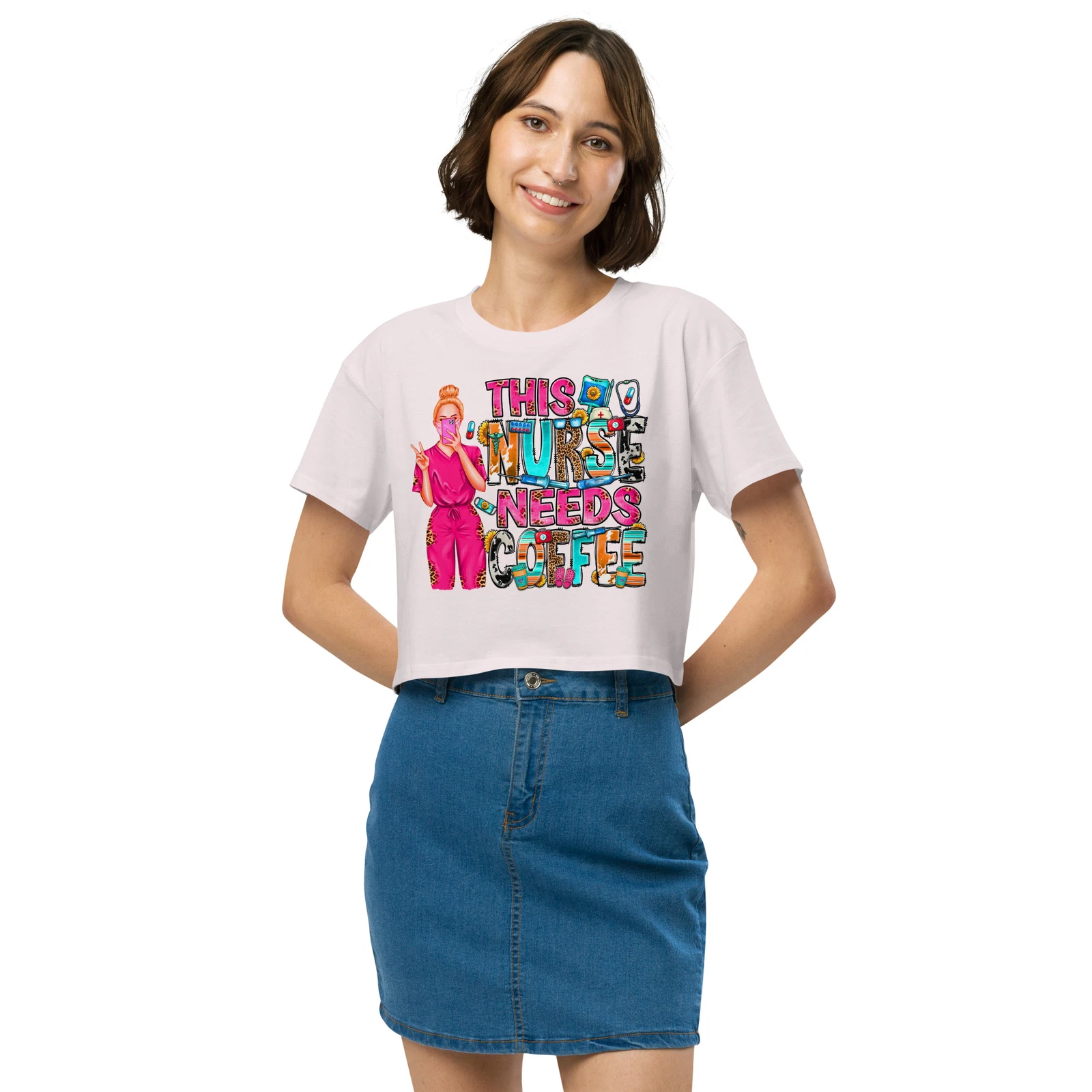 Nurse Coffee Life Crop Top Shirt for Women