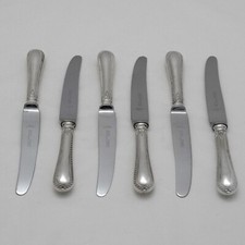 FEATHER EDGE Design FRANCIS GREAVES Silver Service Cutlery Six Dessert Knives
