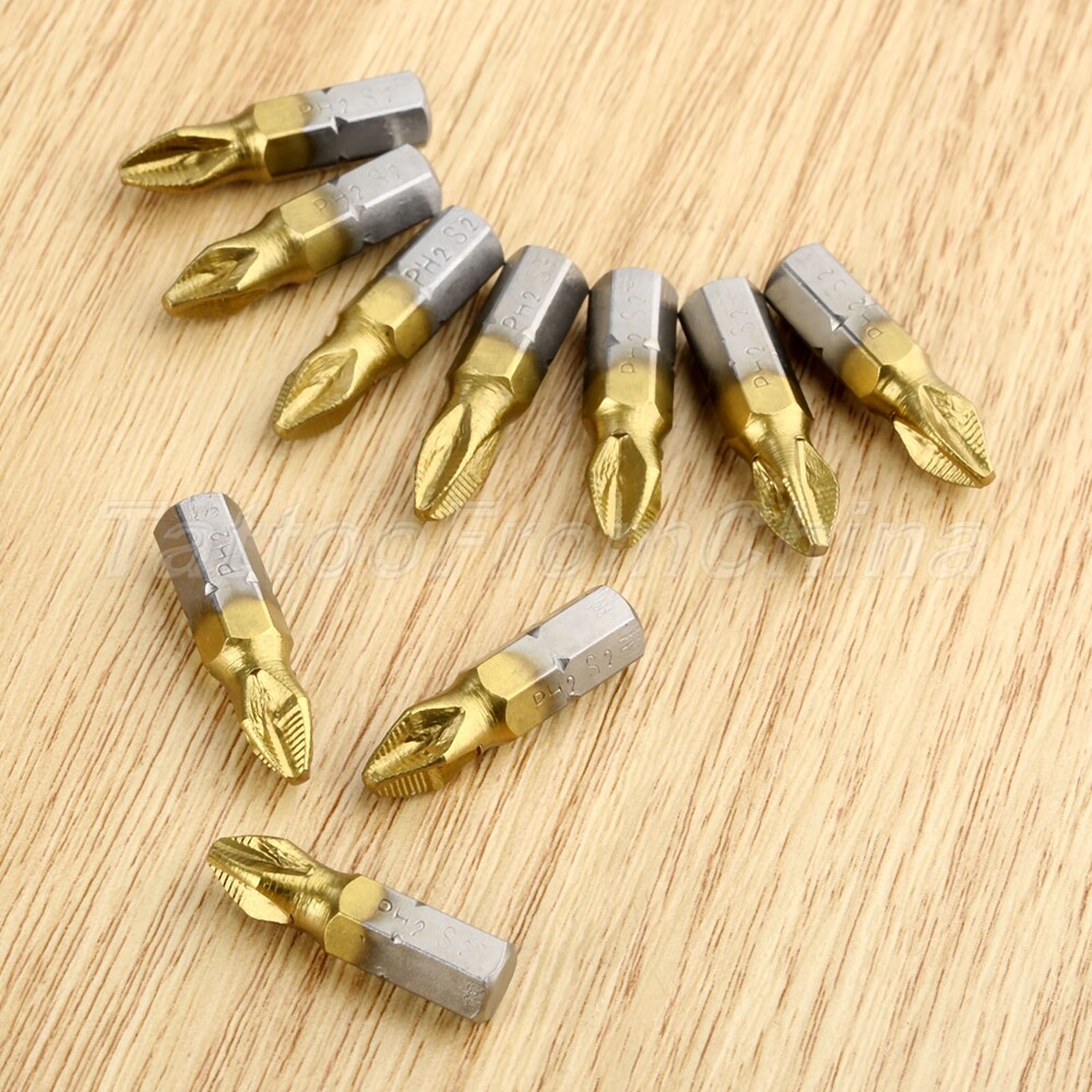 Hu Friedy NH5008 ピンセット ゴールド/シルバー 10PC 20mm PH2 Screwdriver Bits Impact Drill Cross Head Screwdriver