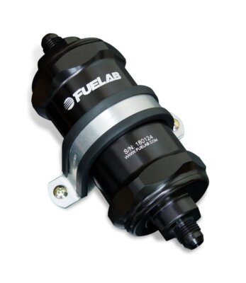 FUELAB FUEL SYSTEMS Fuel Filter In-Line 3in 6 Micron Fiberglass 8AN (81832-1)