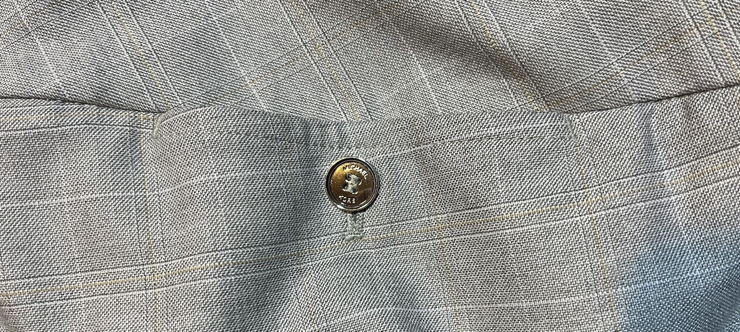 Michael Kors Dress Pants Womens 12 Beige Pinstriped Flared Office Classy City thumbnail 9